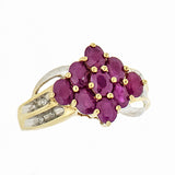 10K Gold Ladies 1.80ctw Ruby and 0.08ct Diamond Cocktail Ring