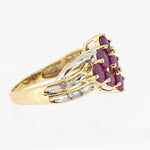 10K Gold Ladies 1.80ctw Ruby and 0.08ct Diamond Cocktail Ring