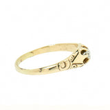14K Gold Vintage Ladies 0.10 ct Hand Engraved Diamond Ring