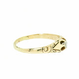 14K Gold Vintage Ladies 0.10 ct Hand Engraved Diamond Ring