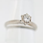 14K White Gold 0.20ct Full Cut Round Diamond Engagement Ring