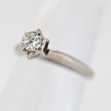 14K White Gold 0.20ct Full Cut Round Diamond Engagement Ring