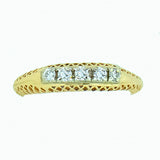 14K Yellow Gold Ladies 5 Diamond Filigree Ring