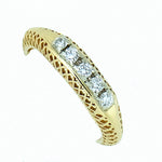 14K Yellow Gold Ladies 5 Diamond Filigree Ring