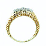 14K Yellow Gold Ladies 5 Diamond Filigree Ring