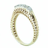 14K Yellow Gold Ladies 5 Diamond Filigree Ring