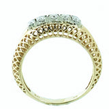 14K Yellow Gold Ladies 5 Diamond Filigree Ring