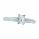 Platinum 0.50 Carat Emerald Diamond Engagement Ring