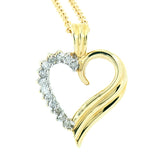 10K Yellow Gold Diamond Heart Pendant