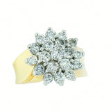 14K Gold 1.70 ctw, 19 Diamond Ladies Cluster Ring