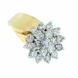 14K Gold 1.70 ctw, 19 Diamond Ladies Cluster Ring