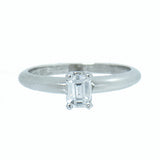Platinum 0.50 Carat Emerald Diamond Engagement Ring