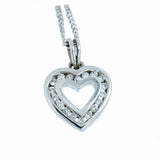 18K Diamond Heart Pendant with 925 22inch chain