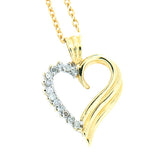 10K Yellow Gold Diamond Heart Pendant