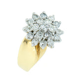 14K Gold 1.70 ctw, 19 Diamond Ladies Cluster Ring