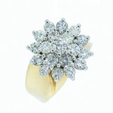 14K Gold 1.70 ctw, 19 Diamond Ladies Cluster Ring