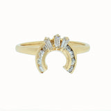 14K Yellow Gold Diamond Guard Ring
