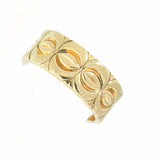 14K Yellow Gold Engraved and Textured Wedding Band in 7mm Width