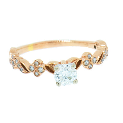 14K Rose Gold 0.50 ctw Diamond Engagement Ring
