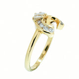 14K Yellow Gold Diamond Guard Ring