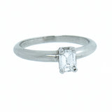 Platinum 0.50 Carat Emerald Diamond Engagement Ring