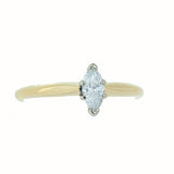 14K Gold 0.29 Carat Marquise Diamond Engagement Ring
