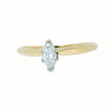 14K Gold 0.29 Carat Marquise Diamond Engagement Ring