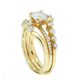 14K Gold Mossanite and Diamond Bridal Set