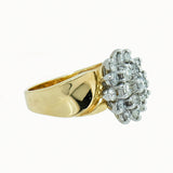 14K Gold 1.70 ctw, 19 Diamond Ladies Cluster Ring