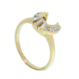 14K Yellow Gold Diamond Guard Ring