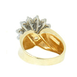 14K Gold 1.70 ctw, 19 Diamond Ladies Cluster Ring