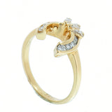 14K Yellow Gold Diamond Guard Ring