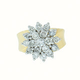 14K Gold 1.70 ctw, 19 Diamond Ladies Cluster Ring