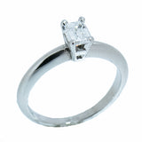 Platinum 0.50 Carat Emerald Diamond Engagement Ring