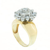 14K Gold 1.70 ctw, 19 Diamond Ladies Cluster Ring