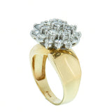 14K Gold 1.70 ctw, 19 Diamond Ladies Cluster Ring