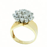 14K Gold 1.70 ctw, 19 Diamond Ladies Cluster Ring