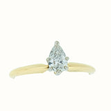 14K Gold 0.39 Carat Pear Shaped Diamond Engagement Ring