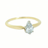 14K Gold 0.39 Carat Pear Shaped Diamond Engagement Ring