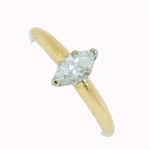 14K Gold 0.35 Carat Marquise Diamond Engagement Ring
