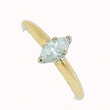 14K Gold 0.35 Carat Marquise Diamond Engagement Ring