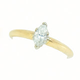 14K Gold 0.35 Carat Marquise Diamond Engagement Ring