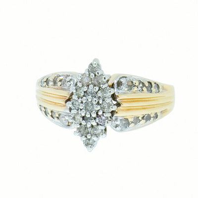 10K Yellow Gold 0.86 CTW 31 Diamond Ladies Diamond Cocktail Ring