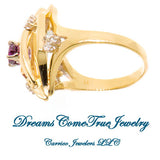 14K Gold Ruby and Diamond Designer Ring
