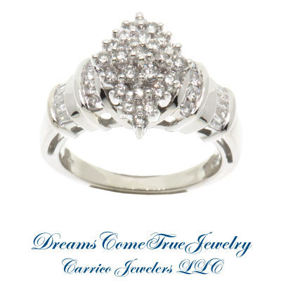 Ladies diamond cluster rings Clearance