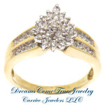 0.75 CTW Ladies Pear Shaped Diamond Cluster Ring 10K Gold