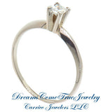 14K White Gold 0.27 Carat Princess Diamond Engagement Ring
