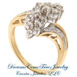 14K Gold 1.07 CTW Ladies Diamond Cluster Cocktail Ring