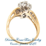 14K Gold 1.07 CTW Ladies Diamond Cluster Cocktail Ring