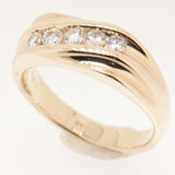 14K Gold 1.00 CTW Mens 5 Diamond Ring Size 14.5